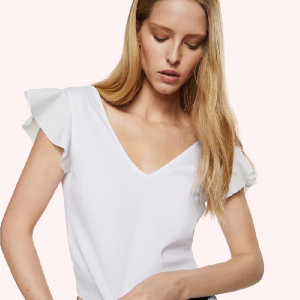 MNG NWT unopened Frills cotton t-shirt size medium